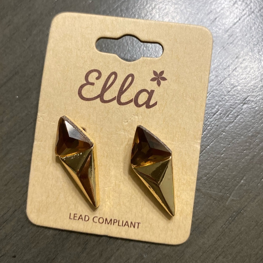 Ella Amber & Gold Earrings